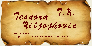 Teodora Miljojković vizit kartica